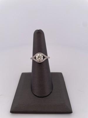 14k WG 1.44ct Center & 0.35ctw Mounting K VS1 Old Cut Dia Ring/ Size 7/ 3.8g
