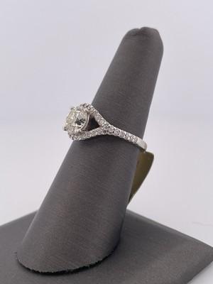 14k WG 1.44ct Center & 0.35ctw Mounting K VS1 Old Cut Dia Ring/ Size 7/ 3.8g