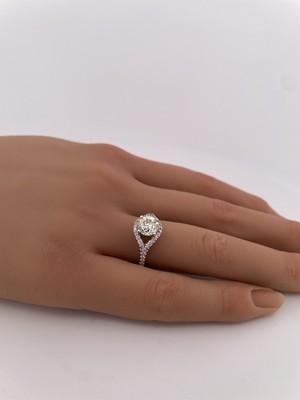 14k WG 1.44ct Center & 0.35ctw Mounting K VS1 Old Cut Dia Ring/ Size 7/ 3.8g
