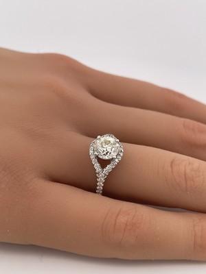 14k WG 1.44ct Center & 0.35ctw Mounting K VS1 Old Cut Dia Ring/ Size 7/ 3.8g