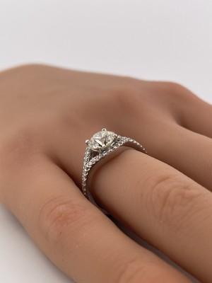 14k WG 1.44ct Center & 0.35ctw Mounting K VS1 Old Cut Dia Ring/ Size 7/ 3.8g