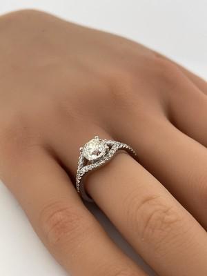 14k WG 1.44ct Center & 0.35ctw Mounting K VS1 Old Cut Dia Ring/ Size 7/ 3.8g