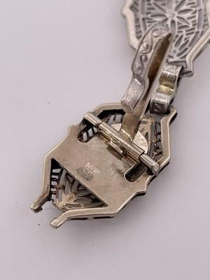 14k White Gold & 0.24ct Diamond Art Deco Bracelet/ 9.6g/ 7” Length