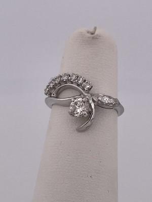 14k White Gold 0.40ctw Diamond Ring/ Size 3.25/ 2.5g