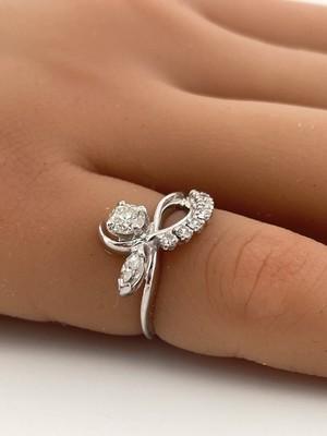 14k White Gold 0.40ctw Diamond Ring/ Size 3.25/ 2.5g