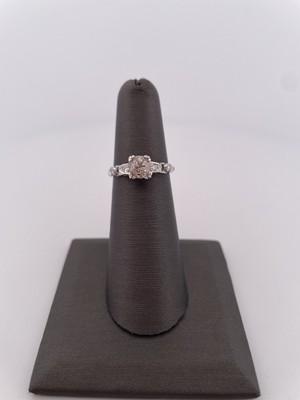 14k White Gold 0.80ctw Old Mine Cut Center Stone Diamond Ring/ Size 5.5/ 2.3g