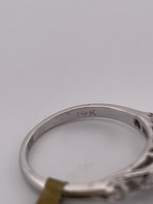14k White Gold 0.80ctw Old Mine Cut Center Stone Diamond Ring/ Size 5.5/ 2.3g