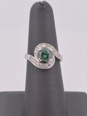 14k White Gold Irradiated Diamond Ring/ Size 6.25/3.2g