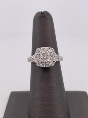 14k White Gold Neil Lane 0.72ct Center & 0.95ctw Mounting Ring/ Size 6.25/ 5.8g