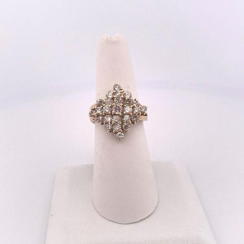 14k Yellow Gold 2.00ct 25 Stone Diamond Ring/ Size 6.25/ 5.4g