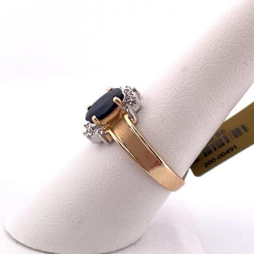 14k Yellow Gold Sapphire & Diamond Ring