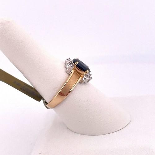 14k Yellow Gold Sapphire & Diamond Ring