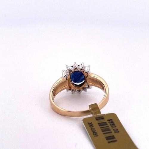 14k Yellow Gold Sapphire & Diamond Ring