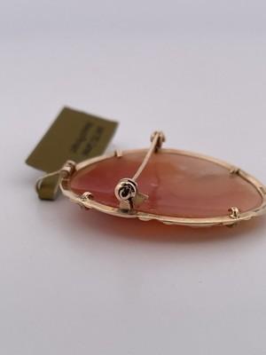 14k Yellow Good Cameo Pendant/Brooch