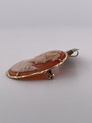 14k Yellow Good Cameo Pendant/Brooch