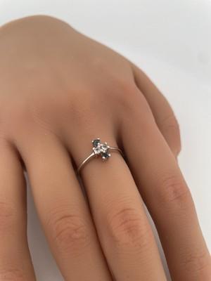 14k white gold sapphire & Diamond Ring/ Size 7.25/ 1.7g