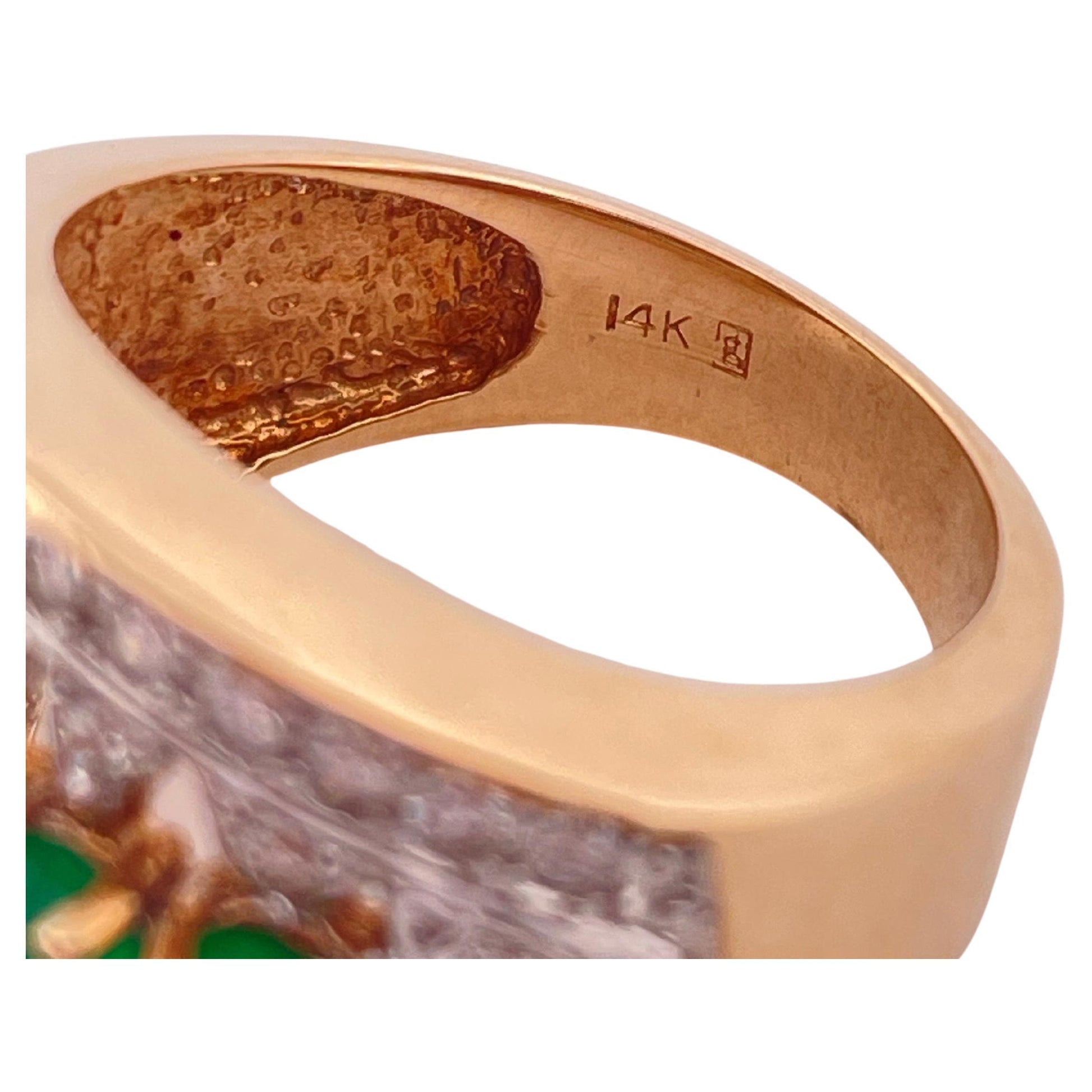 1.50ctw I-J Cabochon Emerald & 1.00ctw I-J SI2-I2 Diamond Ring Set In 14K Gold