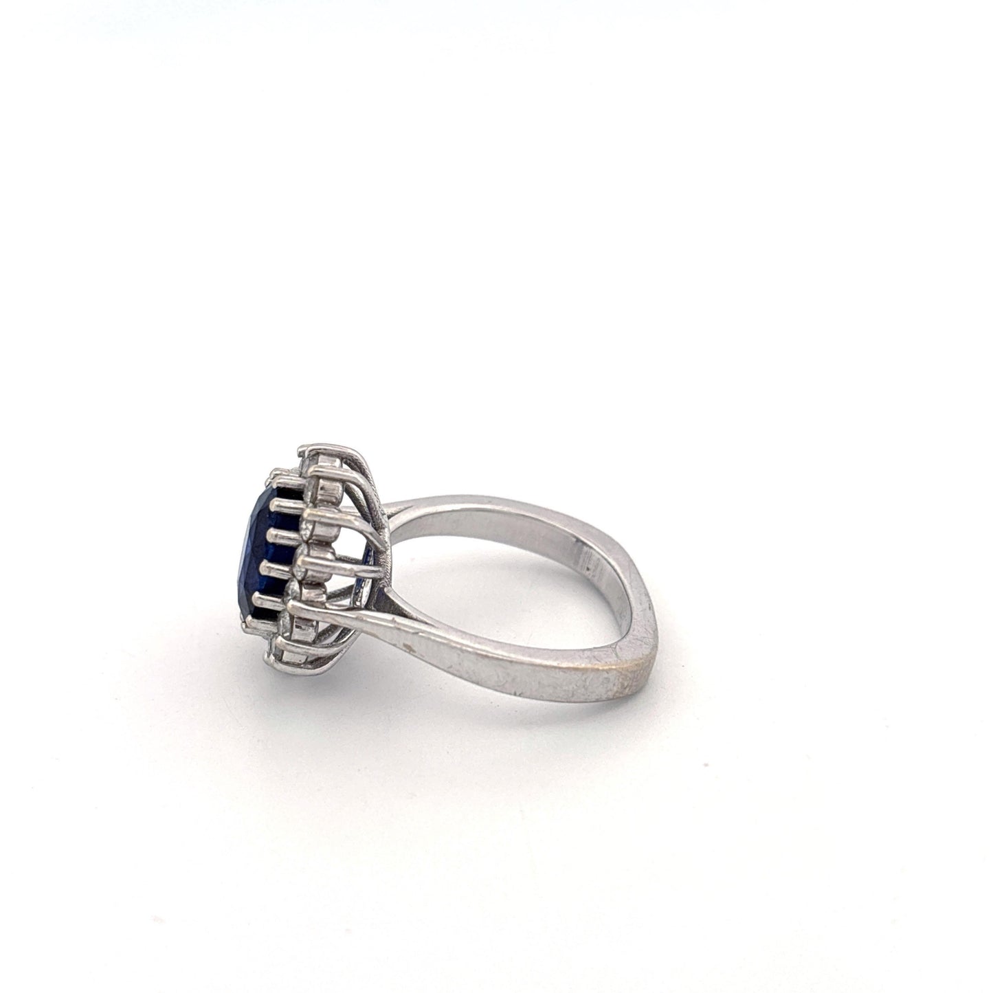 18KW Sri Lankan Sapphire 3.47CT Diamond Ring GIA