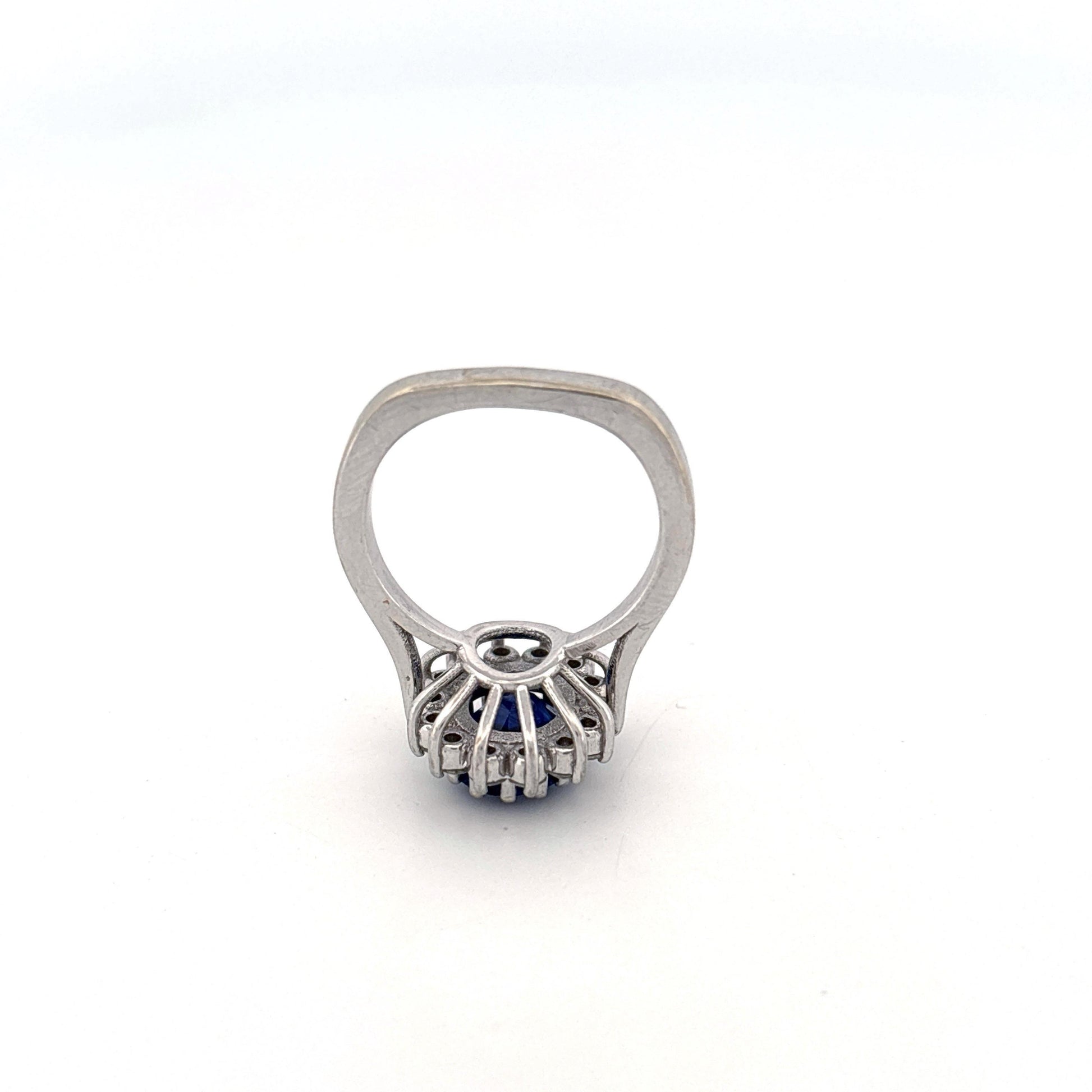18KW Sri Lankan Sapphire 3.47CT Diamond Ring GIA