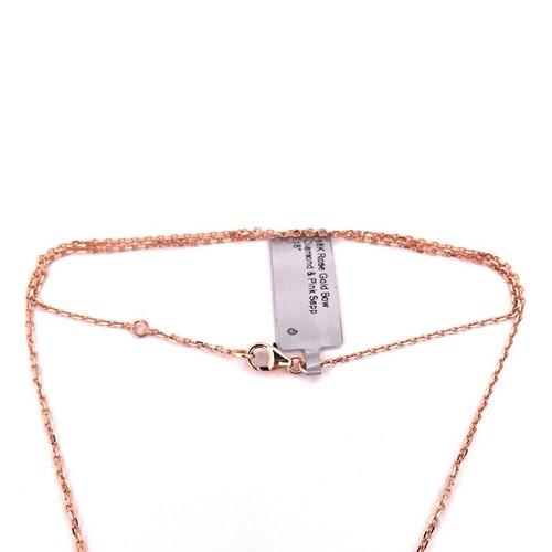 18K Rose Gold Pink Sapphire & Diamond Bow Tie Necklace 16-18”