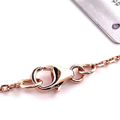 18K Rose Gold Pink Sapphire & Diamond Bow Tie Necklace 16-18”