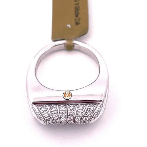18K White Gold Double Sided 1.00CTW Diamond Ring Size 6.50