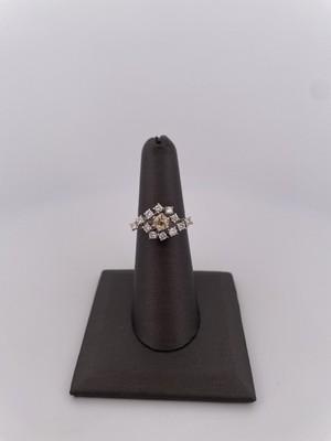 18k WG 0.36ctw Yellow Diamond & 0.48 Accent Diamond Ring/ Size 6.75/ 3.3