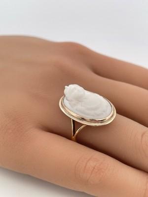 1905 14k Yellow Gold Antique Cameo Ring/ Size 6.75/ 6.8g