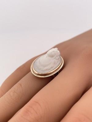 1905 14k Yellow Gold Antique Cameo Ring/ Size 6.75/ 6.8g