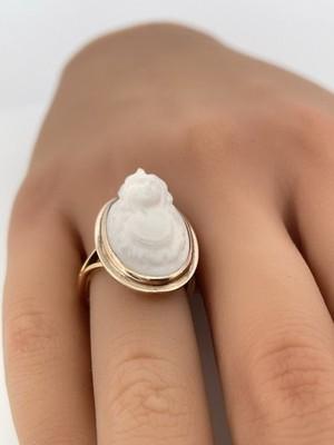 1905 14k Yellow Gold Antique Cameo Ring/ Size 6.75/ 6.8g