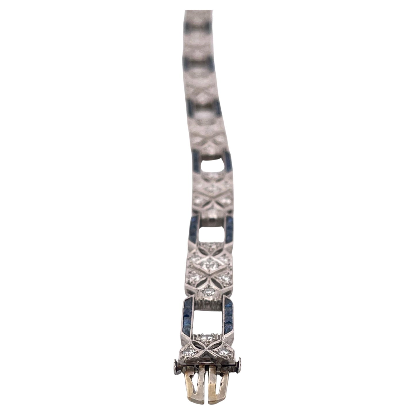 1920’s Platinum 3.00ctw Diamond & 2.00ctw Sapphire Bracelet