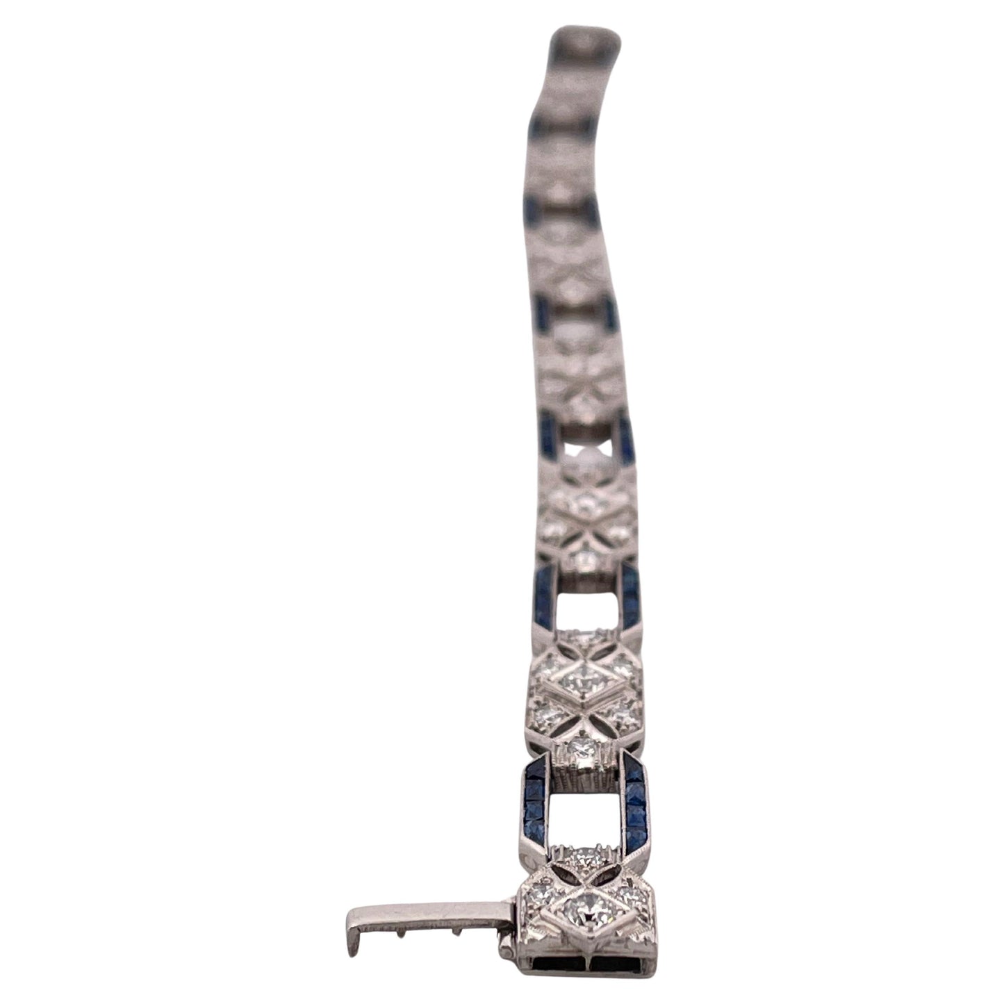 1920’s Platinum 3.00ctw Diamond & 2.00ctw Sapphire Bracelet