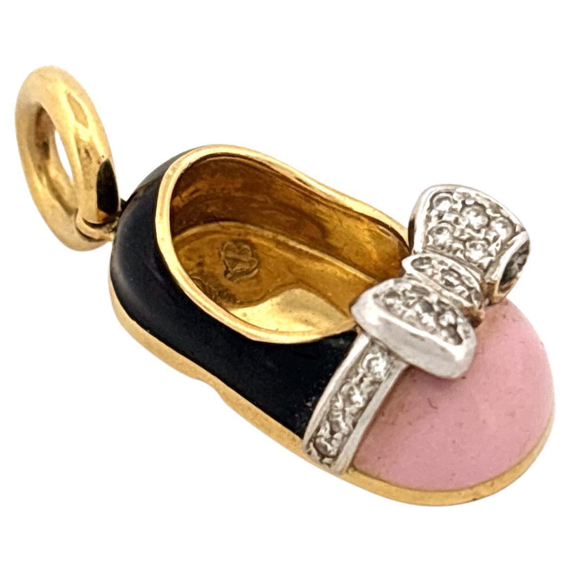 Aaron Basha Ballet Pink and Black Shoe