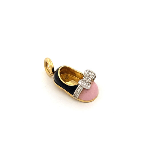 Aaron Basha Ballet Pink and Black Shoe