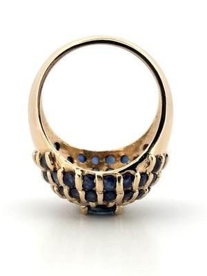 Beautiful 14K 2.92ctw Round & Oval Sapphire 0.28ctw Diamond Ring