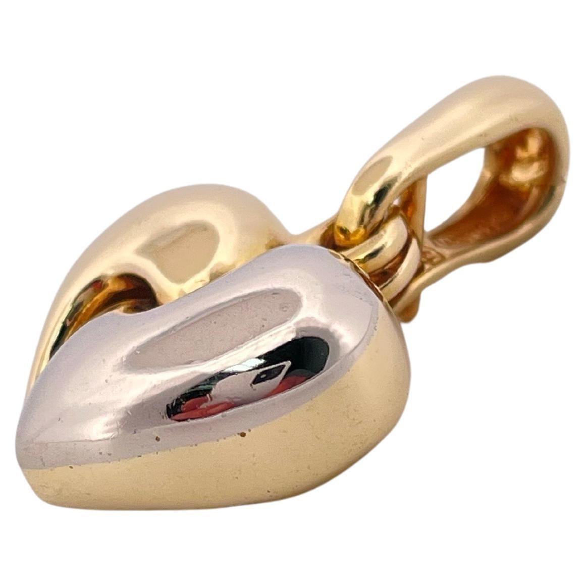 Chimento Heart Pendant Set In Two Toned 18K Gold