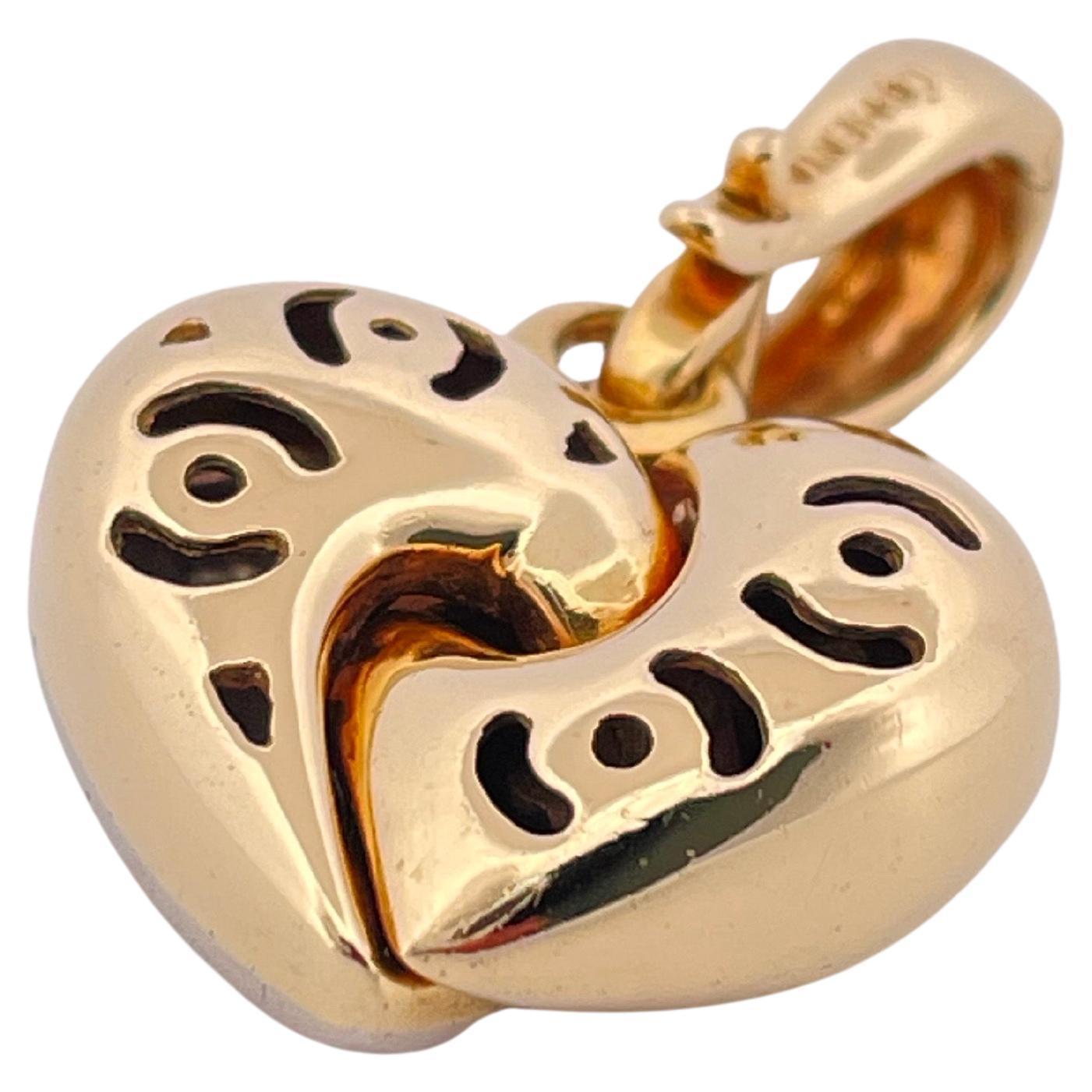 Chimento Heart Pendant Set In Two Toned 18K Gold