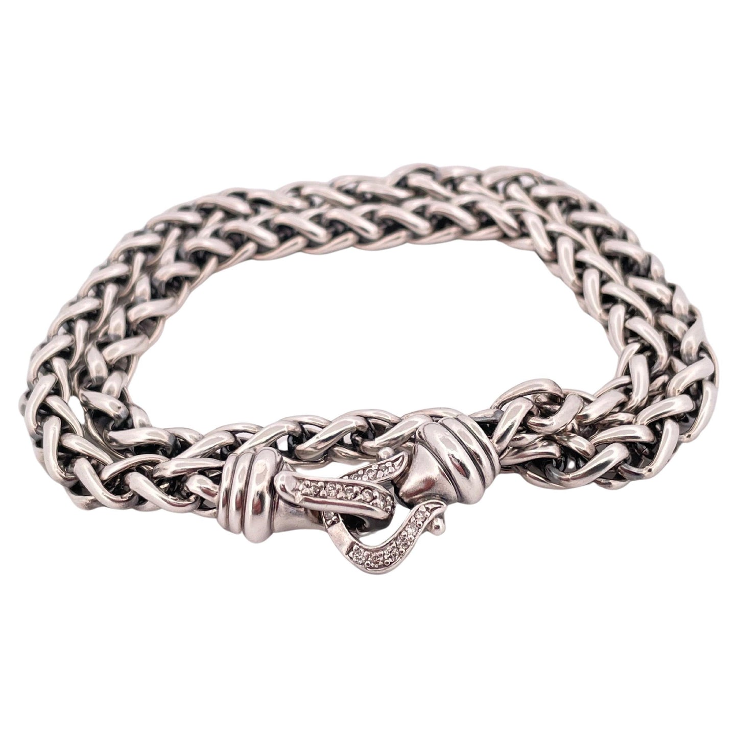 David Yurman Diamond  16” Chain Necklace Set in 925 Sterling Silver