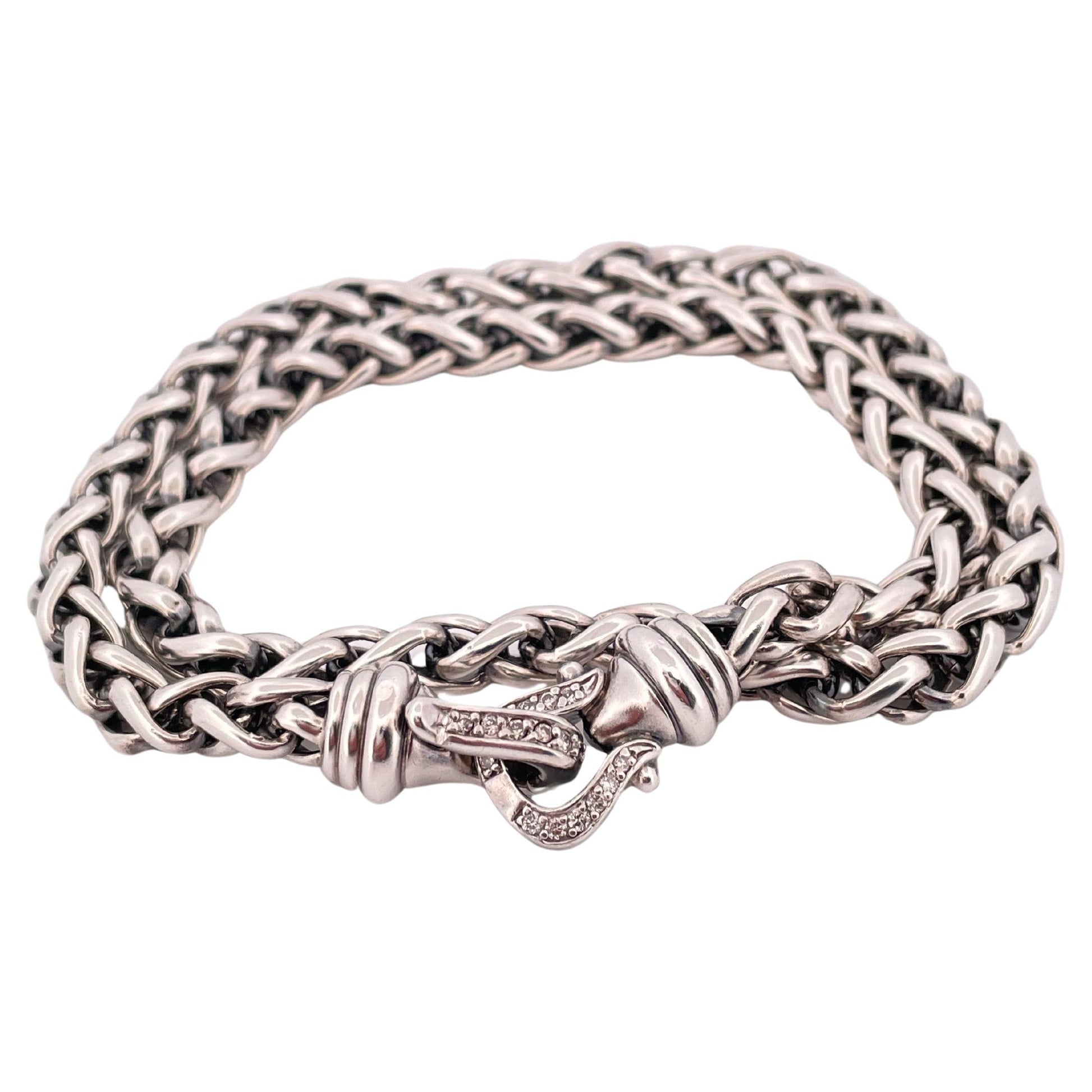 David Yurman Diamond  16” Chain Necklace Set in 925 Sterling Silver