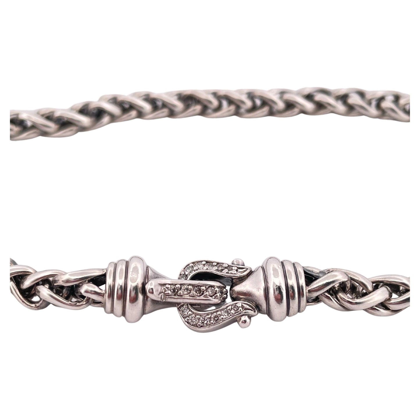 David Yurman Diamond  16” Chain Necklace Set in 925 Sterling Silver
