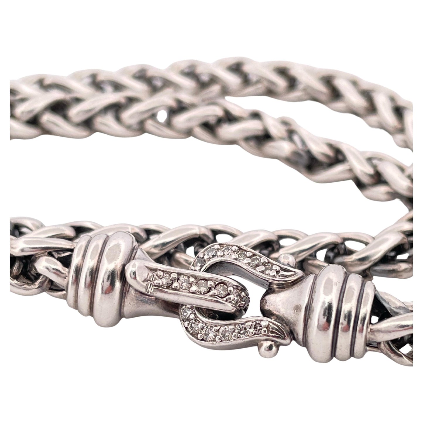 David Yurman Diamond  16” Chain Necklace Set in 925 Sterling Silver