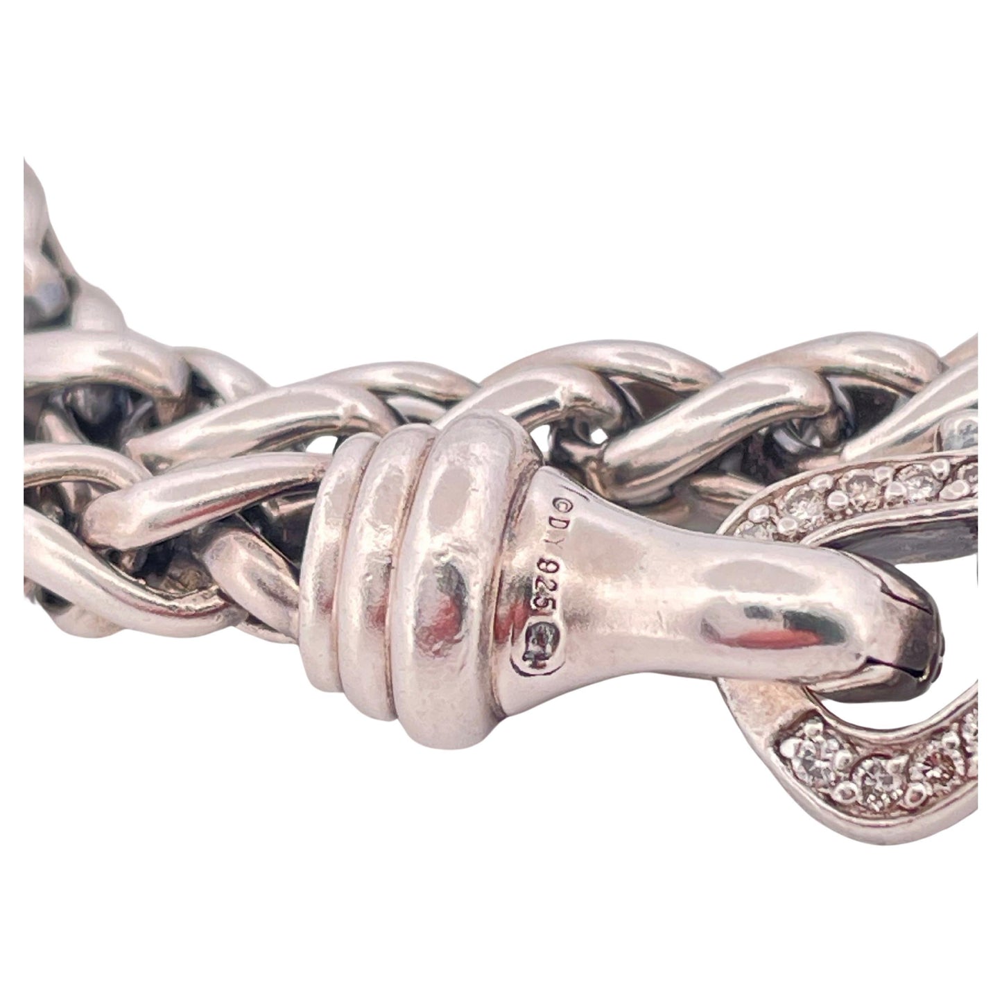 David Yurman Diamond  16” Chain Necklace Set in 925 Sterling Silver