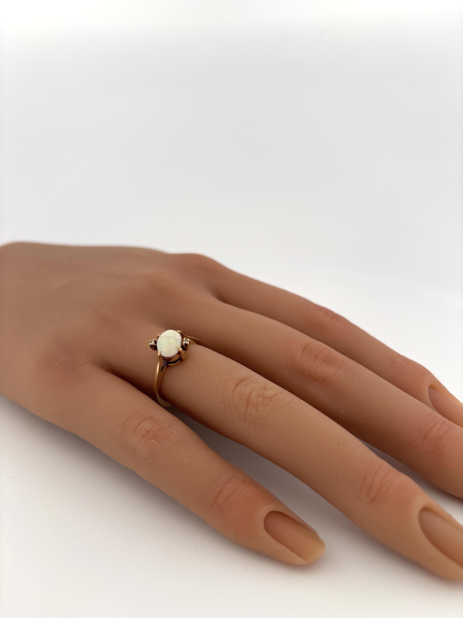 14k Opal & Diamond Ring