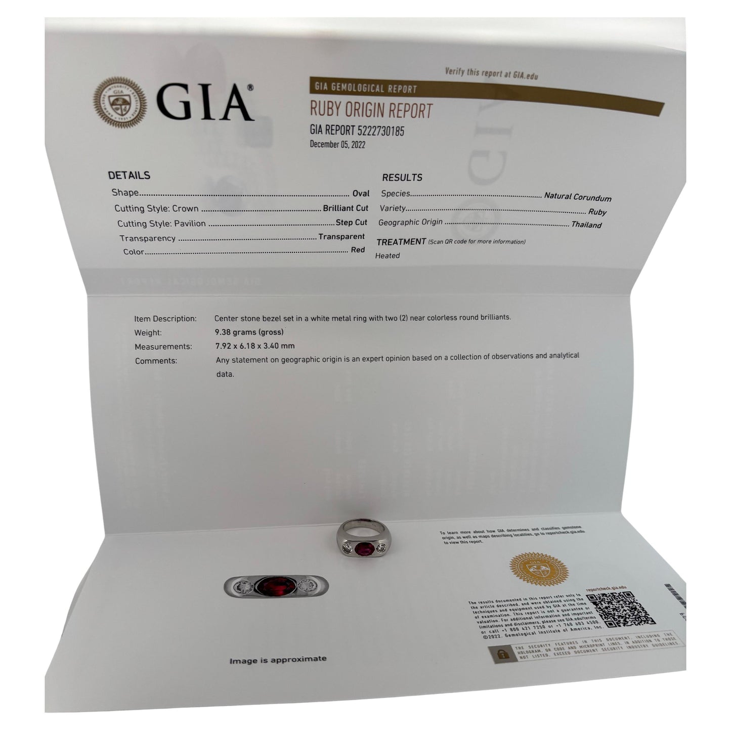 GIA Thailand Mid Century 1.25ctw Oval Ruby 0.60ctw Round Diamond 14K White Gold