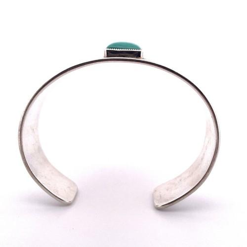 Hopi Bobby Tewa Sterling Silver Blue Turquoise Cuff Bracelet Large