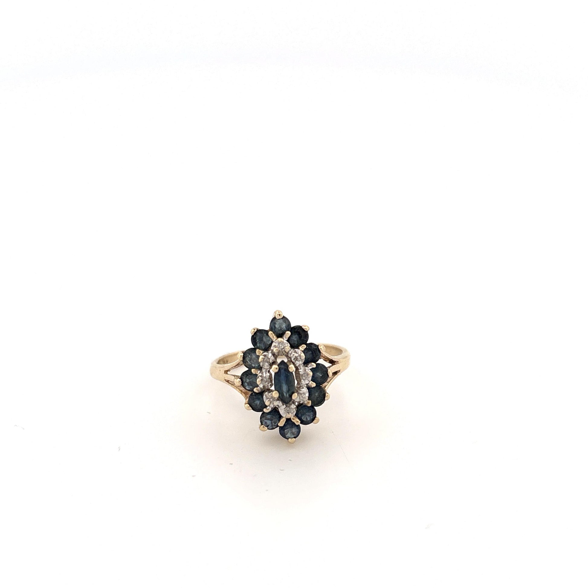 10K Sapphire & Diamond Ring