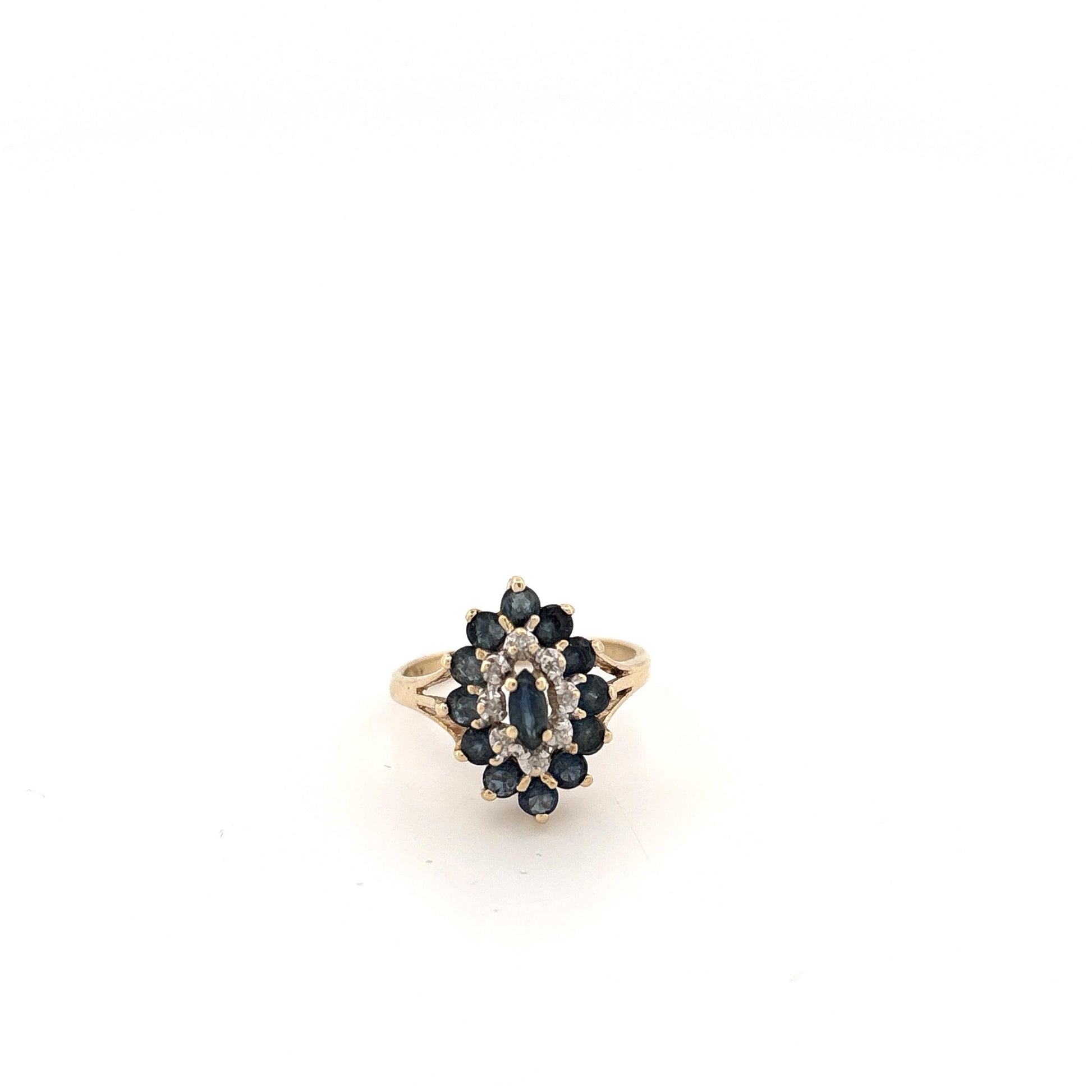 10K Sapphire & Diamond Ring