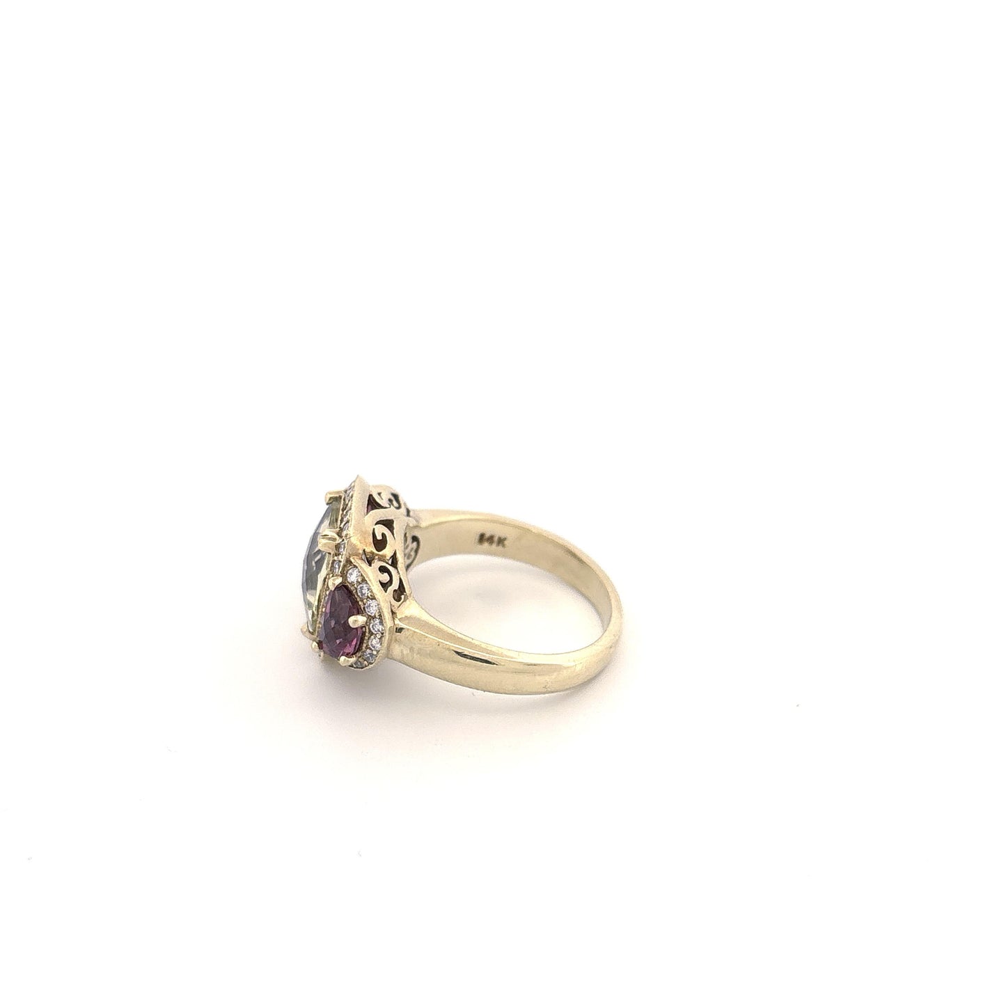 14K Citrine & Tourmaline Ring
