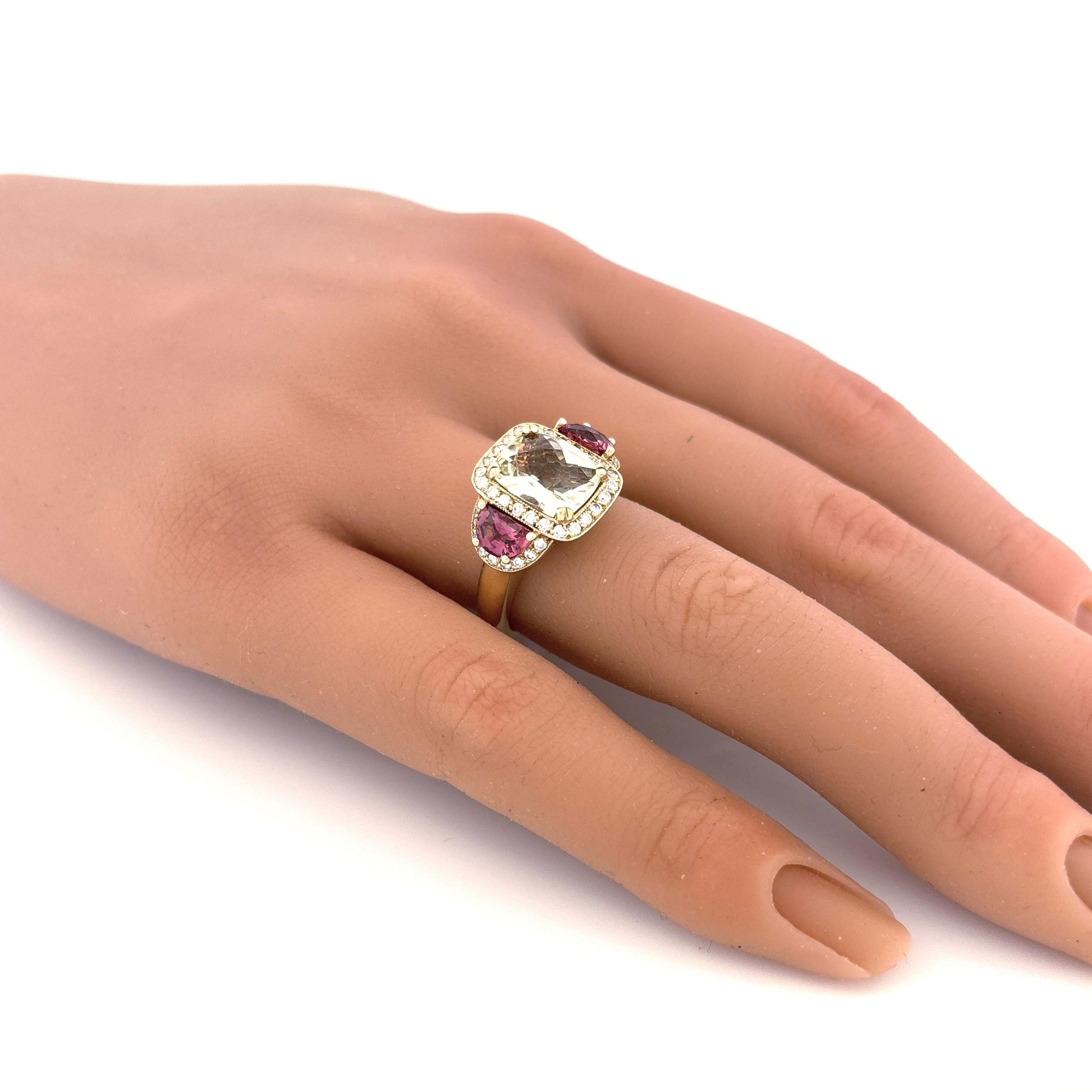 14K Citrine & Tourmaline Ring