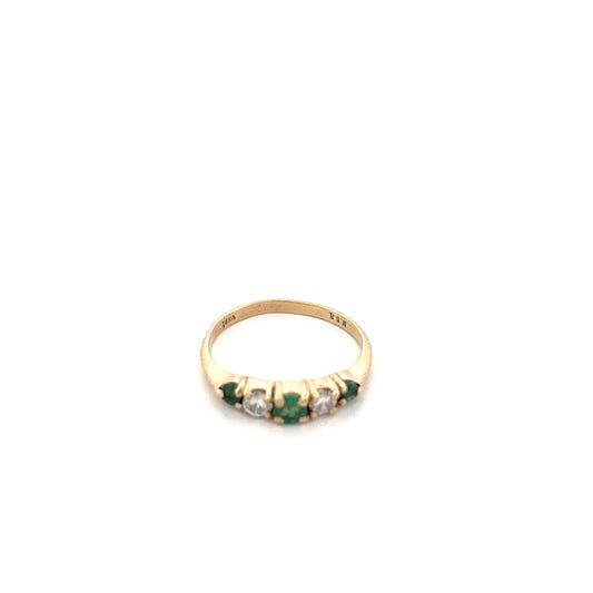 14k Emerald & Diamond Ring